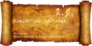 Komjáthi József névjegykártya